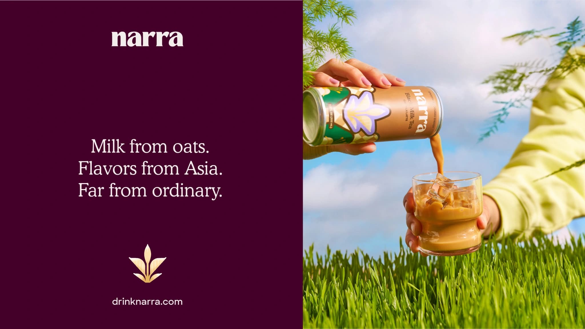 Narra poster: milk from oats, flavours from Asia